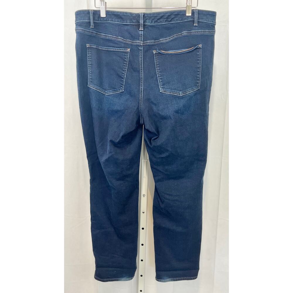 TALBOTS Flawless Five Pocket Straight Leg Jeans Cotton Denim Dark Blue 16W Plus - Picture 2 of 8